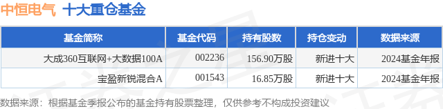 4月8日中恒电气跌10.01%，大成360互联网+大数据100A基金重仓该股