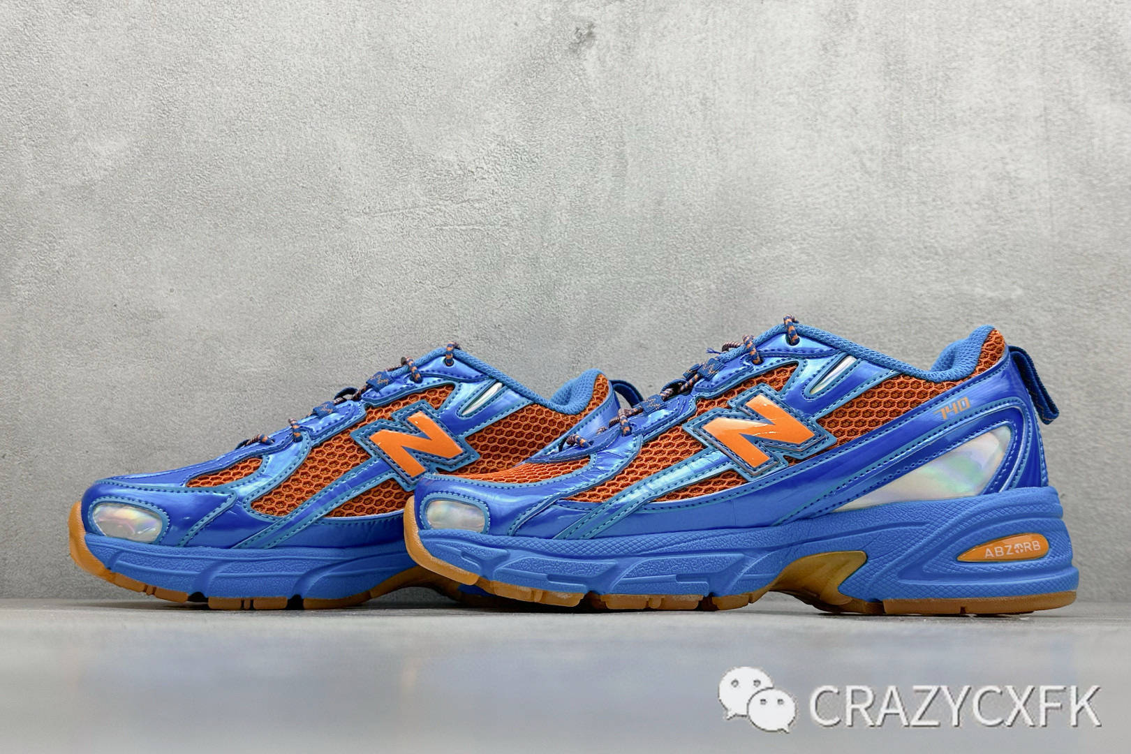新百伦 Aminé x New Balance 740V2 Benson Tech 蓝橙轻便复古运动跑步鞋