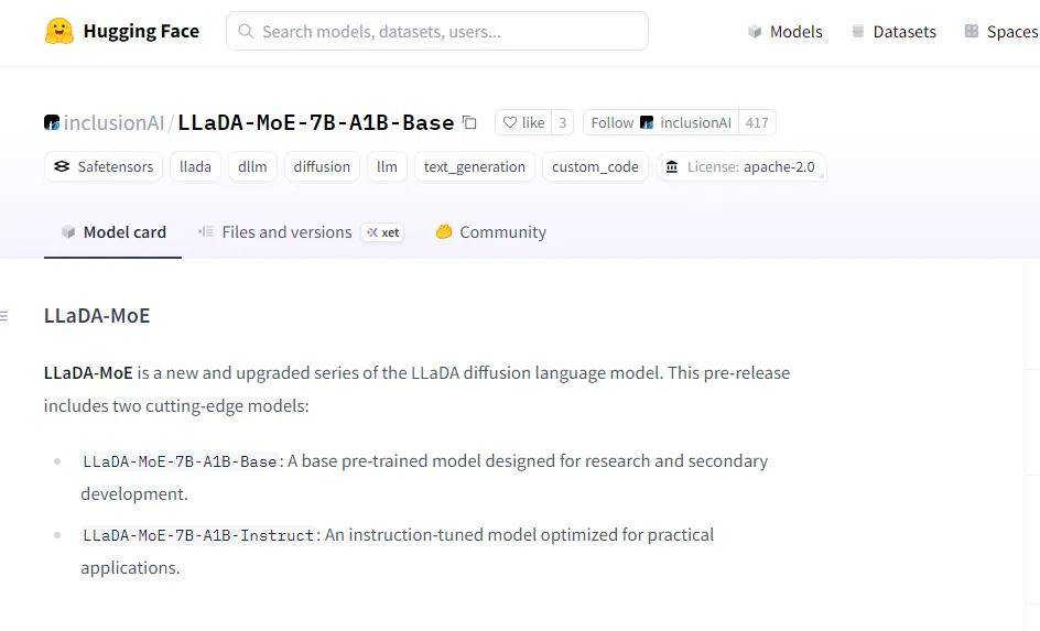 扩散语言模型也有MoE版本了！蚂蚁&amp;人大从头训练LLaDA-MoE，即将完全开源